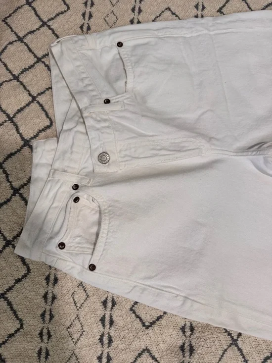 Agolde Criss Cross White Straight Jeans - Picture 3 of 7